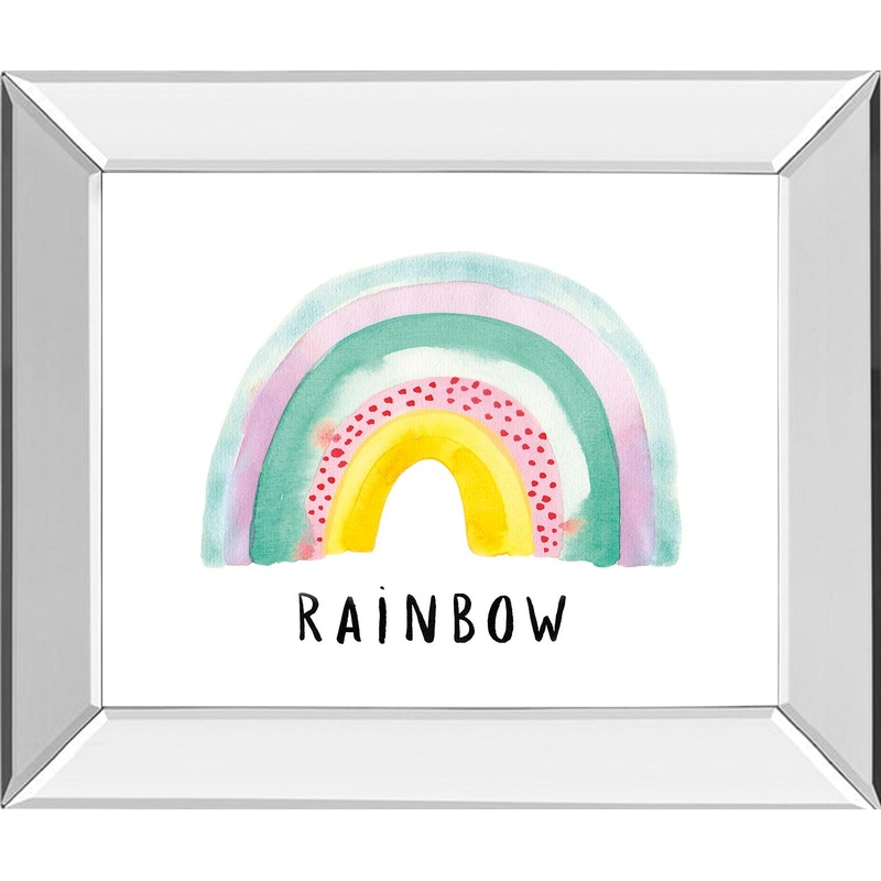 Rainbow Joy By Joelle Wehkamp – Mirror Framed Print Wall Art – Pink