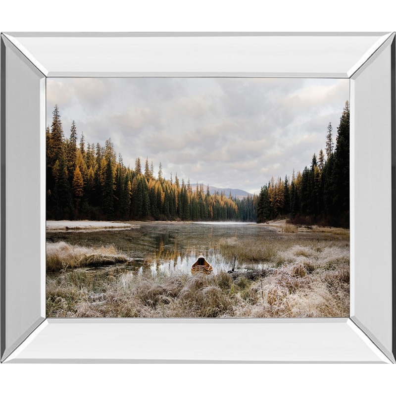 Reflecting Nature By Andrew Geiger – Mirror Framed Print Wall Art – Dark Brown
