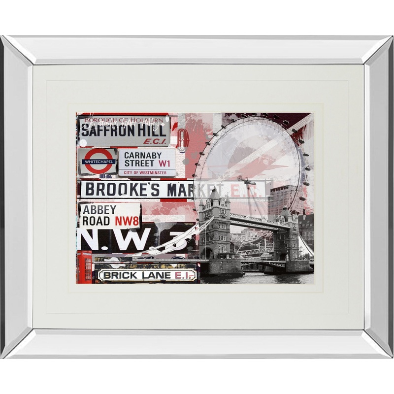 Saffron Hill By Andrew Cotton – Mirror Framed Print Wall Art – Red