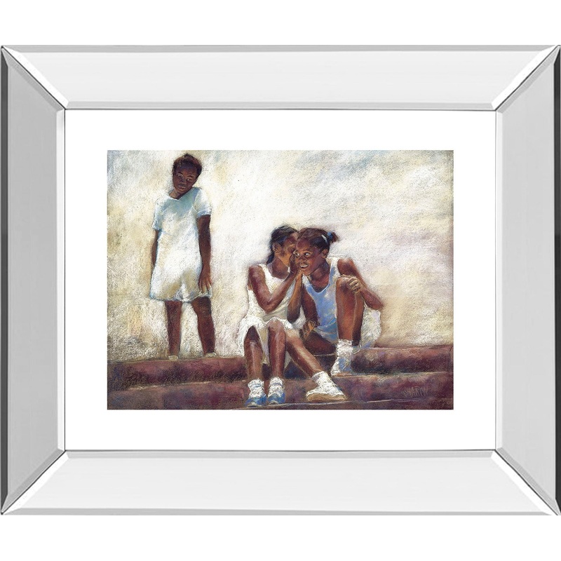 Secrets By Sharon Wilson – Mirror Framed Print Wall Art – Dark Brown