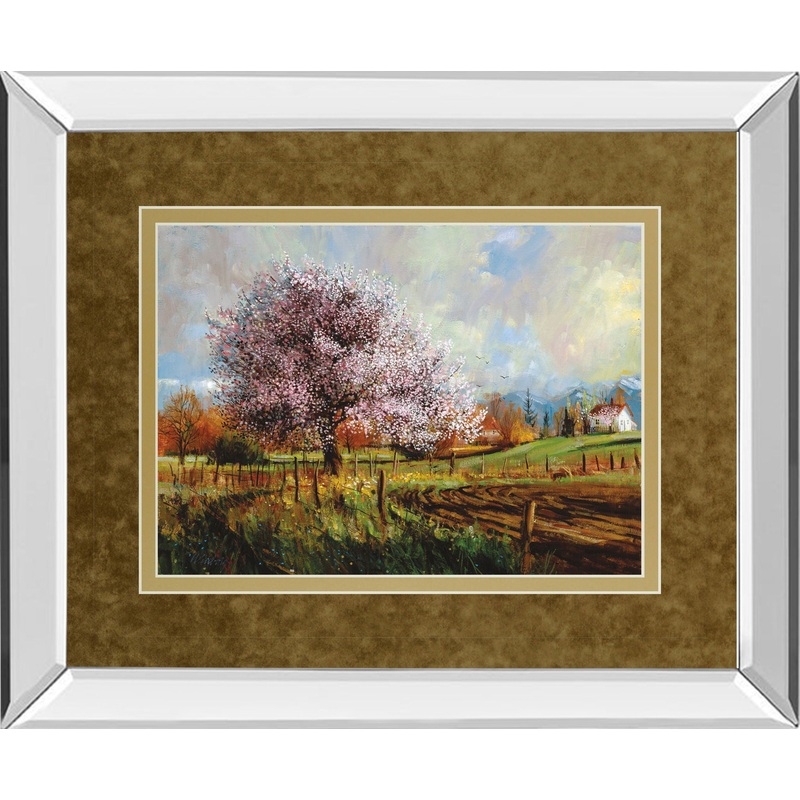 Spring Blossoms By Larry Winborg – Mirror Framed Print Wall Art – Green