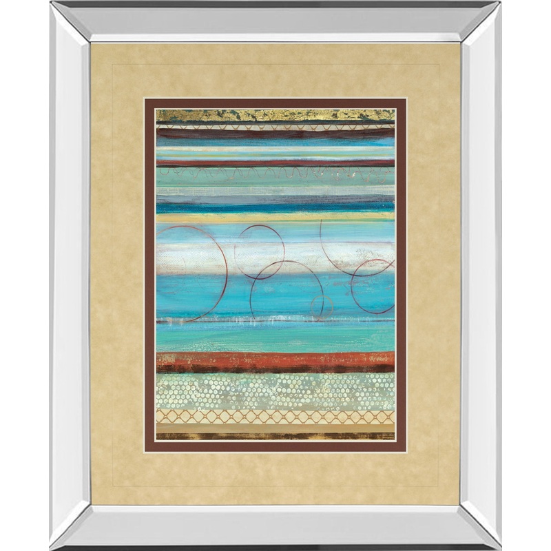 Strata I By Tava Studios – Mirror Framed Print Wall Art – Blue