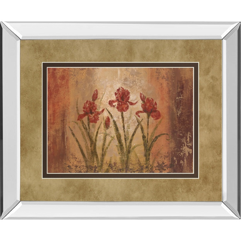 The Iris Style By Vivian Flasch – Mirror Framed Print Wall Art – Red