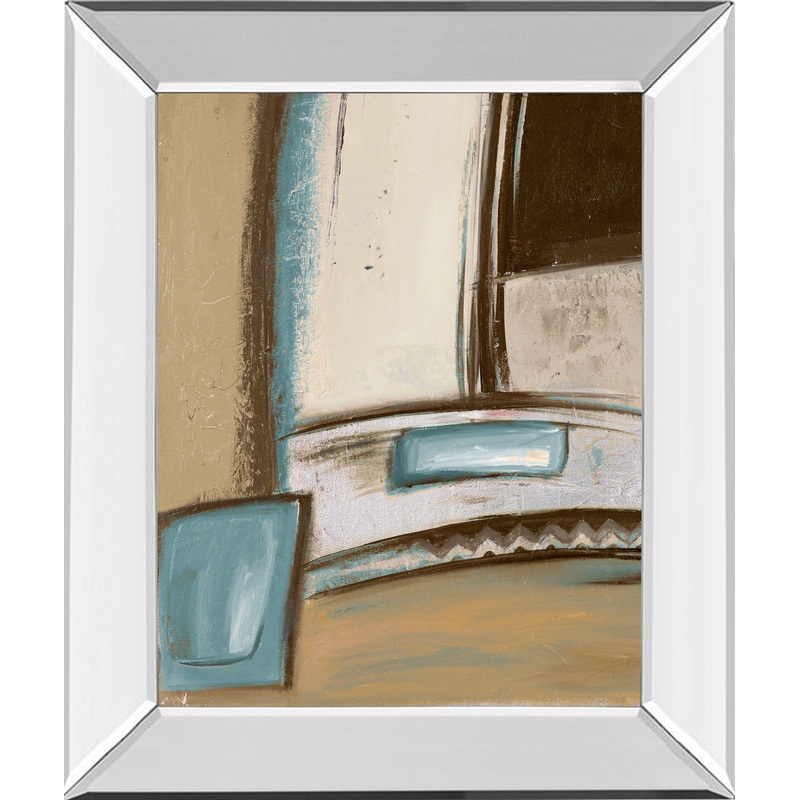 Time Flies On Blue I By Patricia Pinto – Mirror Framed Print Wall Art – Blue