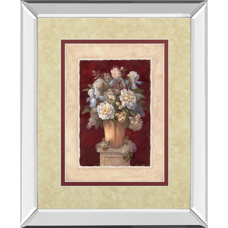 Traditional Red Il By Vivian Flasch – Mirror Framed Print Wall Art – Red