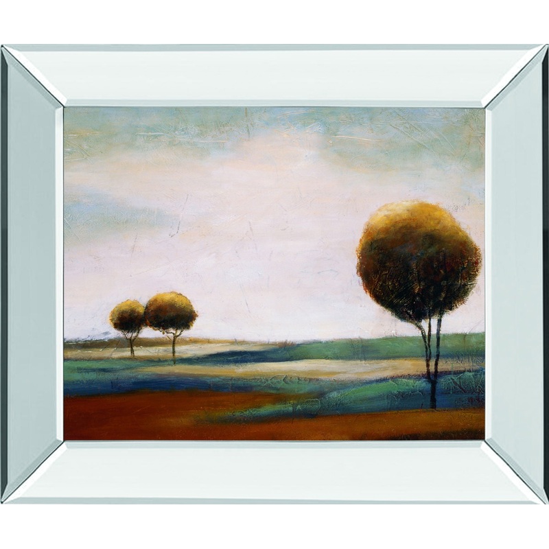 Tranquil Plains Il By Ursula Salemink-Roos – Mirror Framed Print Wall Art – Dark Brown