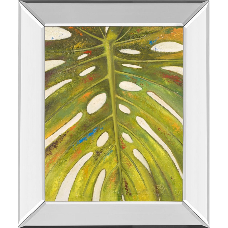 Tropical Leaf Il By Patricia Pinto – Mirror Framed Print Wall Art – Green