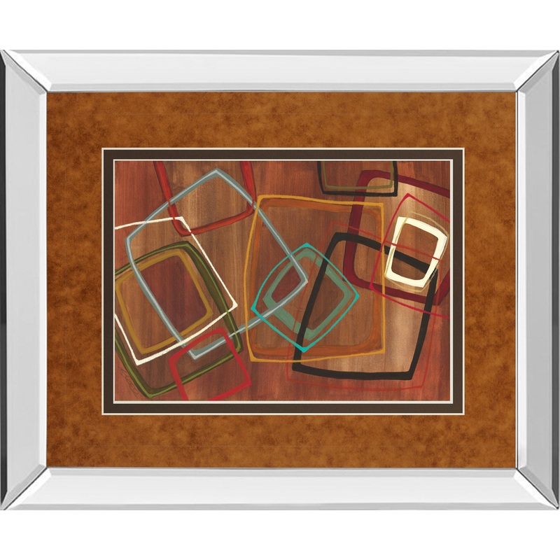 Twenty Tuesday Il By Jeni Lee – Mirror Framed Print Wall Art – Dark Brown