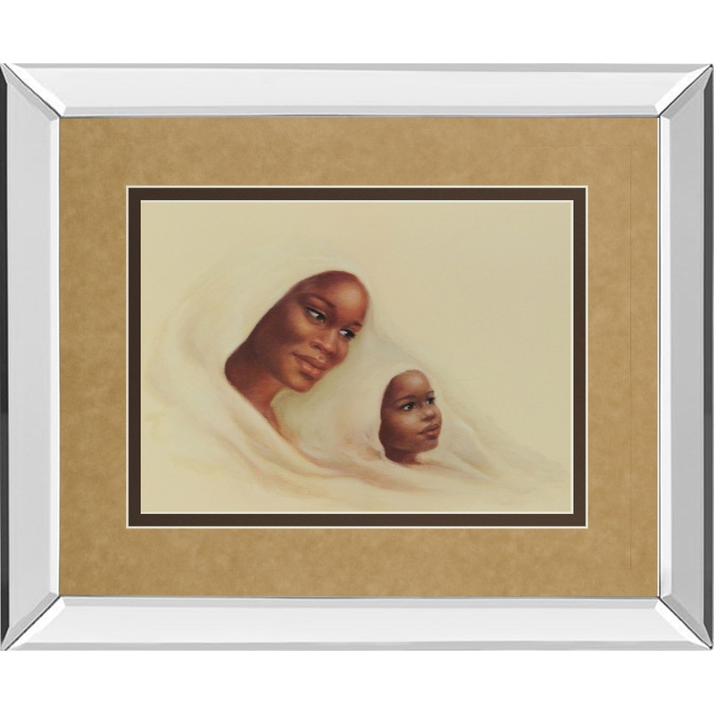 Two Generations – Mirror Framed Print Wall Art – Dark Brown