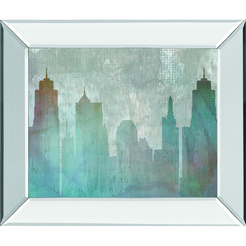 Urban Reflections By Louis Dunca-he – Mirror Framed Print Wall Art – Blue