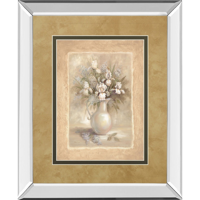 White Bounty I By Vivian Flasch – Mirror Framed Print Wall Art – White