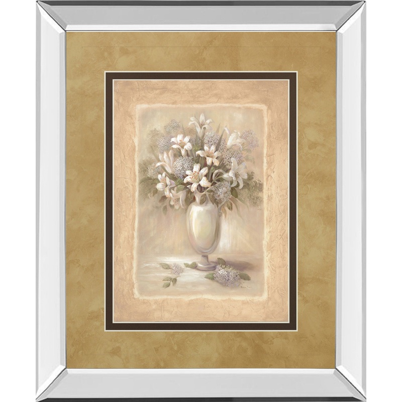 White Bounty Il By Vivian Flasch – Mirror Framed Print Wall Art – White