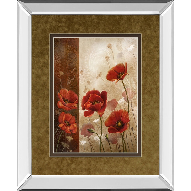 Wild Poppies I By Conrad Knutsen – Mirror Framed Print Wall Art – Red