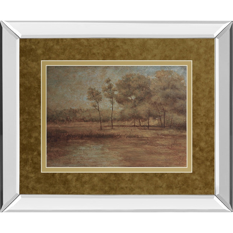 Woodland Solitude By Veronica Faust – Mirror Framed Print Wall Art – Dark Brown