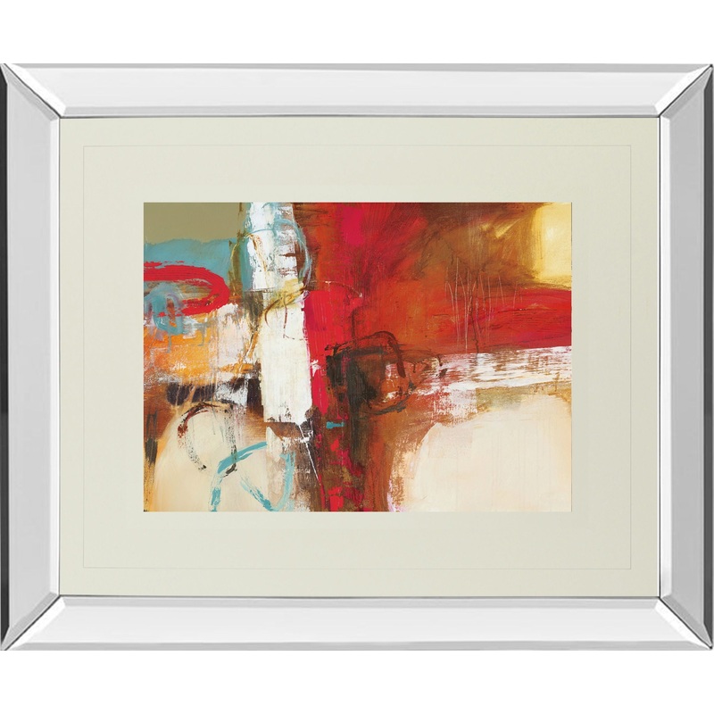 Woven By Natasha Barnes – Mirror Framed Print Wall Art – Red