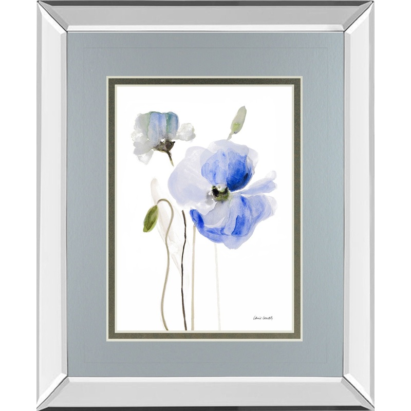 All Poppies I By Lanie Loreth – Mirror Framed Print Wall Art – Blue
