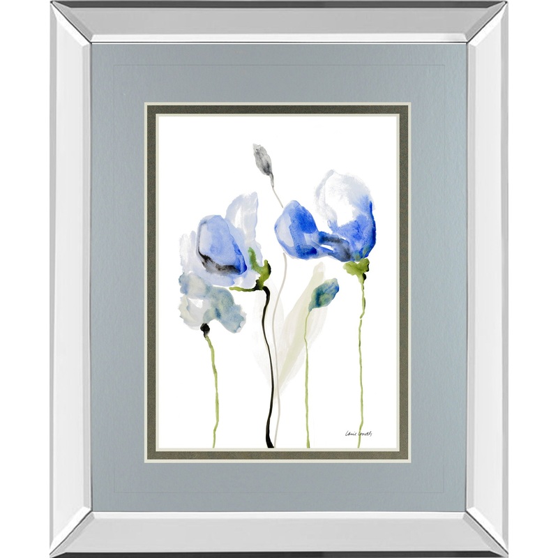 All Poppies Il By Lanie Loreth – Mirror Framed Print Wall Art – Blue