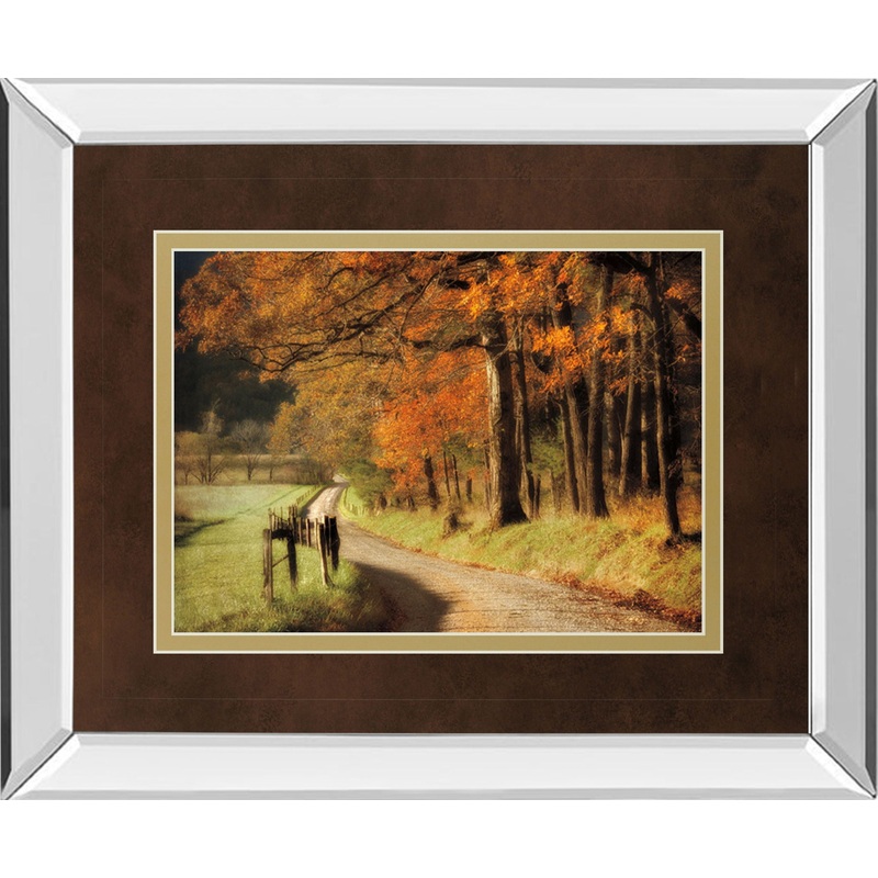 Autumns Morning Light By D. Burt – Mirror Framed Print Wall Art – Orange