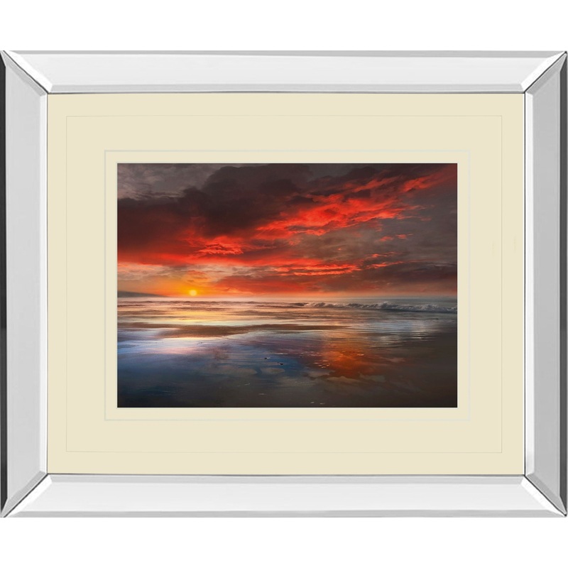 Before The Moon By Mike Calascibetta – Mirror Framed Print Wall Art – Red