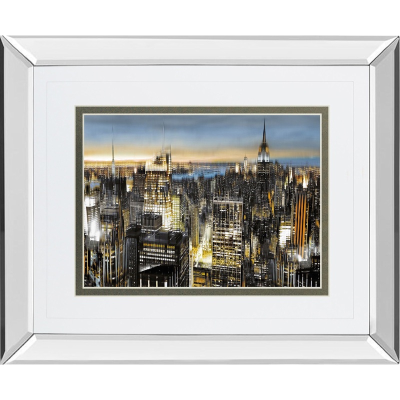 Big City By Alan Lambert – Mirror Framed Print Wall Art – Black