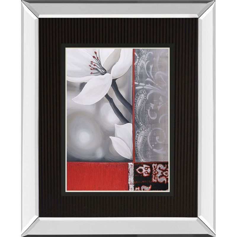 Bohemia Flora White By Jasmin Zara Copley – Mirror Framed Print Wall Art – White
