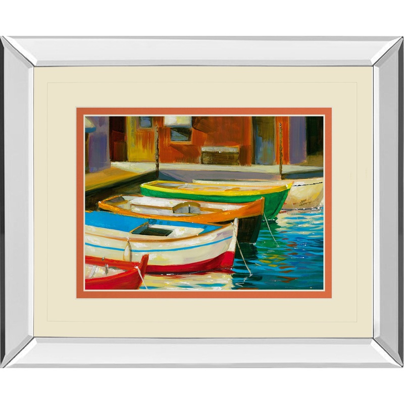 Canal Street I By Dupre – Mirror Framed Print Wall Art – Red