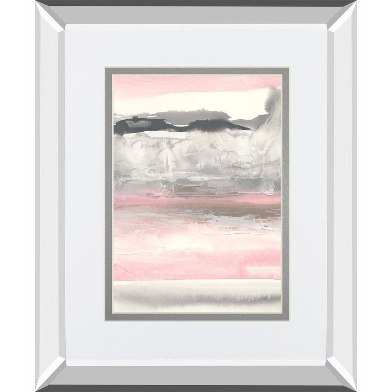 Charcoal And Blush I By Chris Paschke Mirrored Frame – Pink