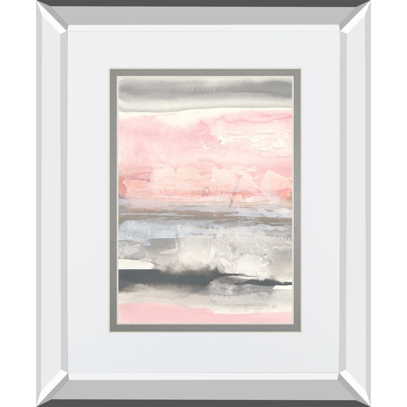 Charcoal And Blush II By Chris Paschke Mirrored Frame – Pink