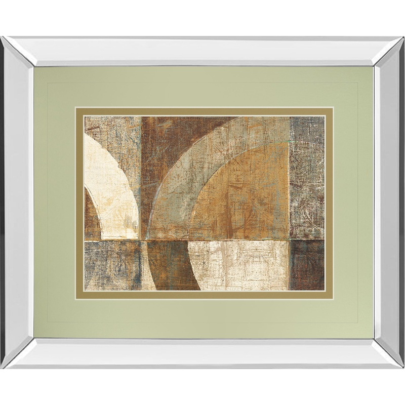 Circular Sculpture By Wild Apple Portfolio – Mirror Framed Print Wall Art – Dark Brown