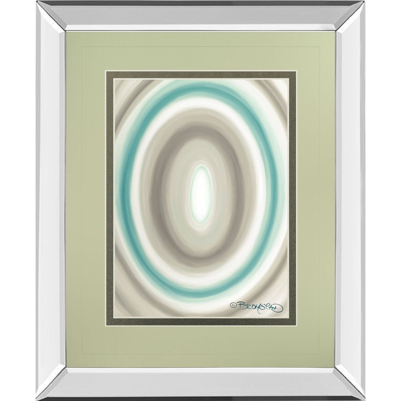 Concentric Ovals #1 By David Bromstad – Mirror Framed Print Wall Art – Blue