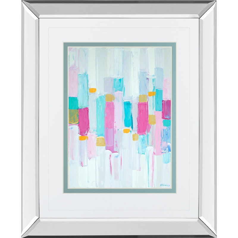Cool Rhizome I By Ann Marie Coolick – Mirror Framed Print Wall Art – Blue