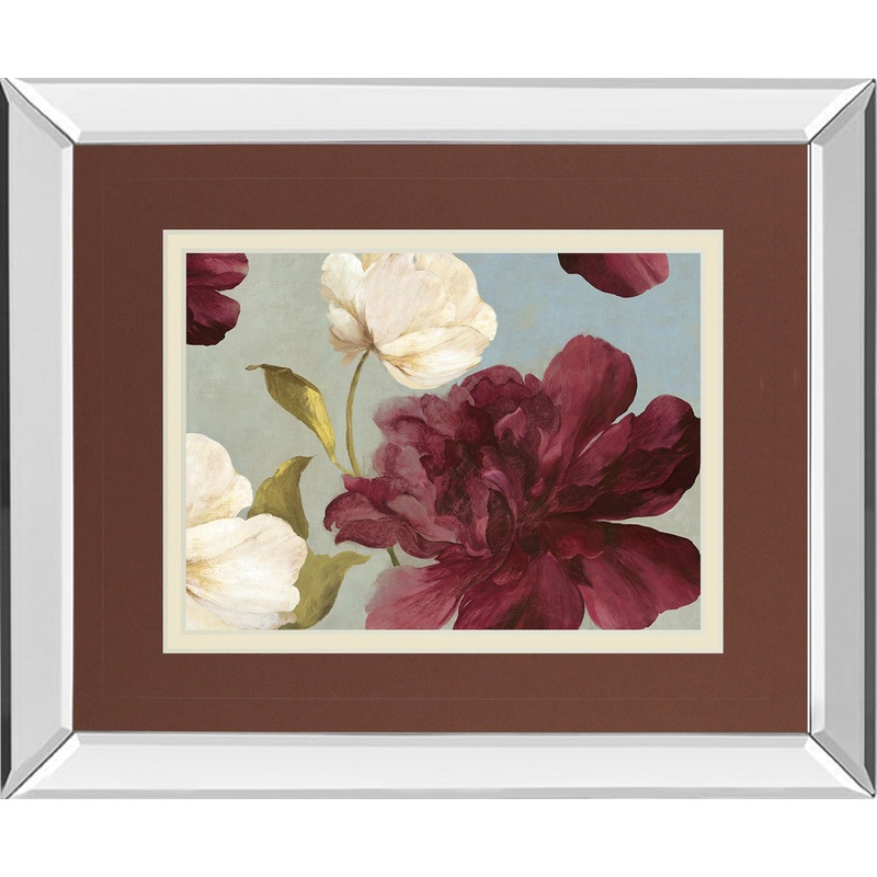 Deep Peonies Il By Asia Jensen – Mirror Framed Print Wall Art – Purple