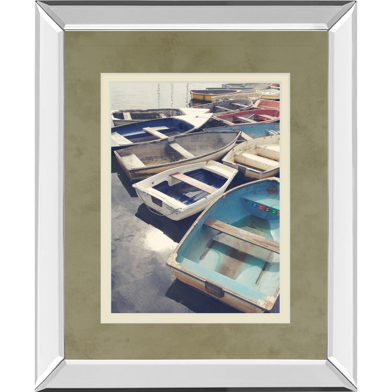Eastern Coastal By Sarah Gardner – Mirror Framed Print Wall Art – Beige