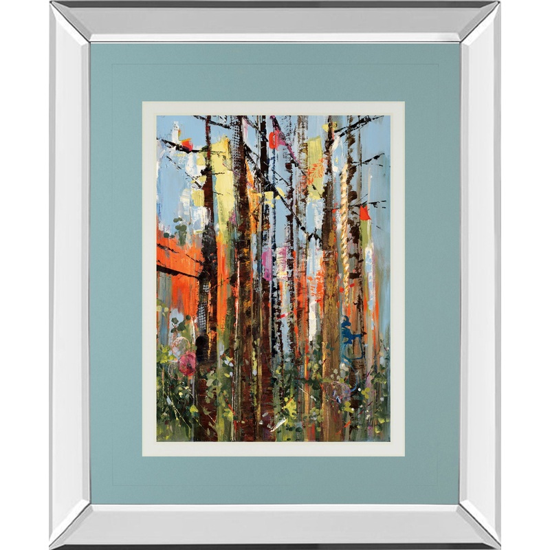 Eclectic Forest By Rebecca Meyers – Mirror Framed Print Wall Art – Red