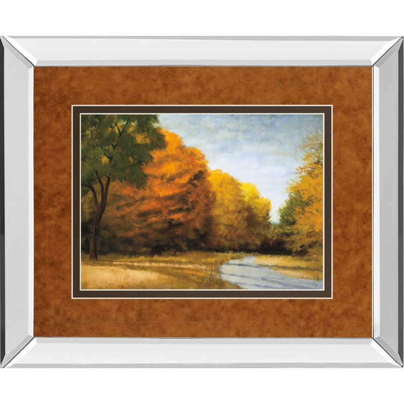 Evening Walk By Robert Striffolino – Mirror Framed Print Wall Art – Orange