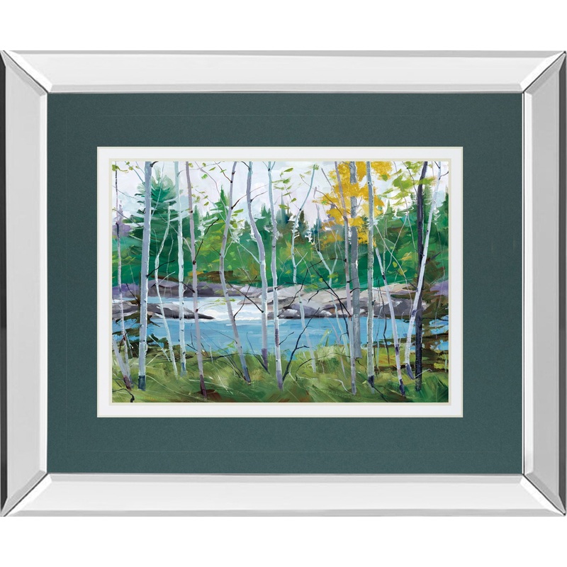 Extounge Rapids By G. Forsythe – Mirror Framed Print Wall Art – Blue
