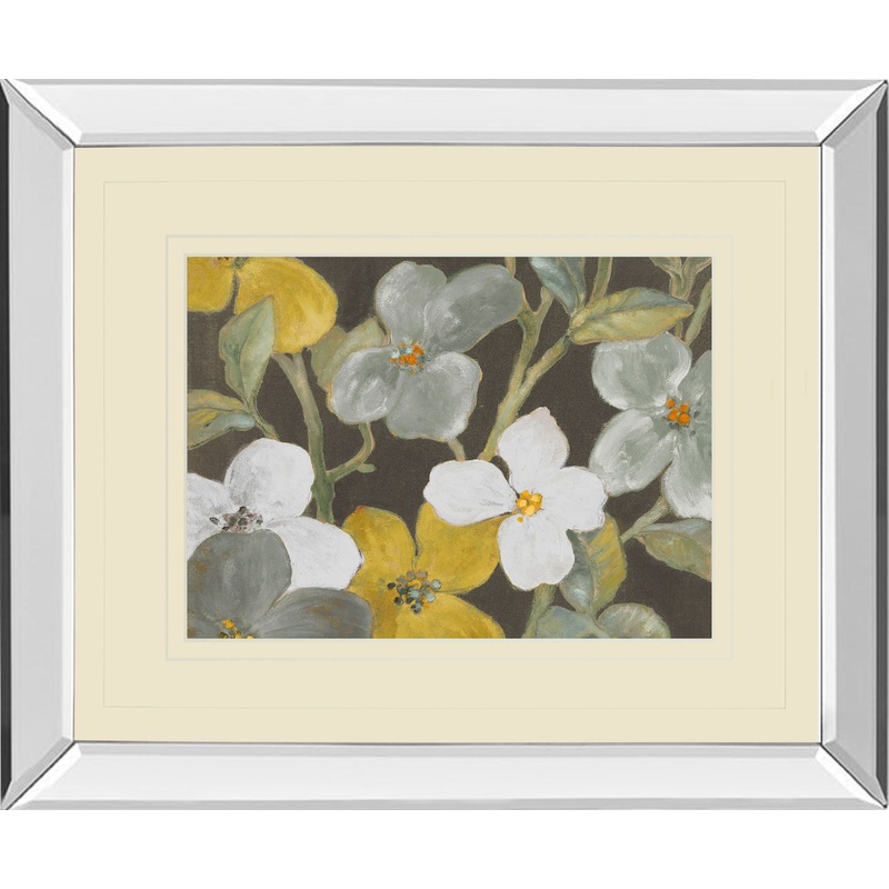 Garden Party In Gray 1 By Lanie Loreth – Mirror Framed Print Wall Art – Dark Gray