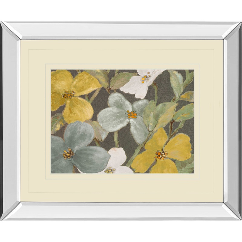Garden Party In Gray 2 By Lanie Loreth – Mirror Framed Print Wall Art – Dark Gray