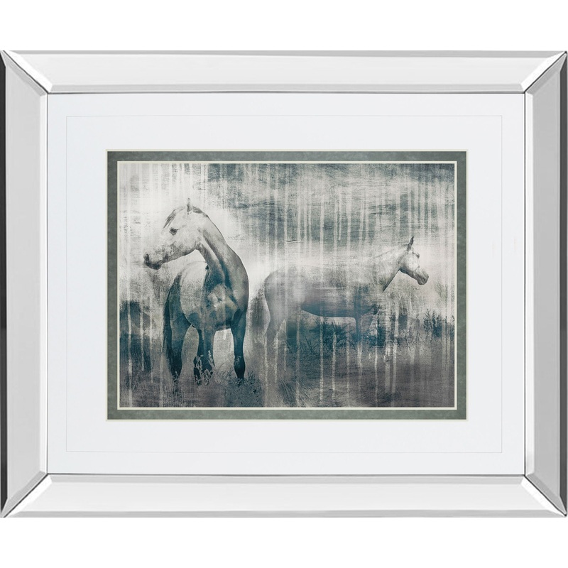 Grey Serenade By Edward Selkirk – Mirror Framed Print Wall Art – Blue