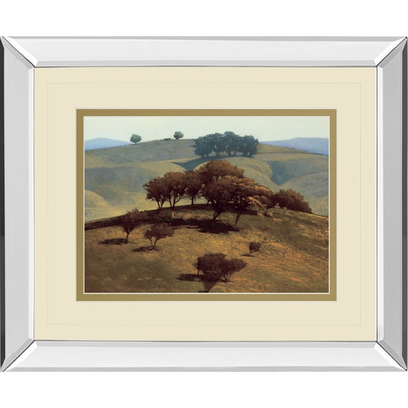Hills Near Chico By N. Bohne – Mirror Framed Print Wall Art – Dark Brown