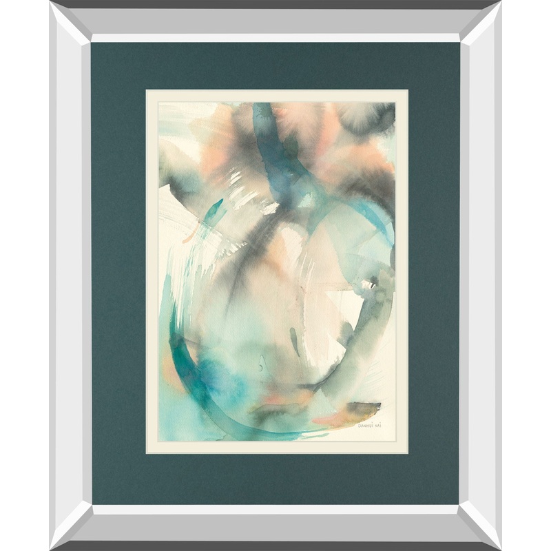In Motion II By Danhui Nai Mirrored Frame – Blue