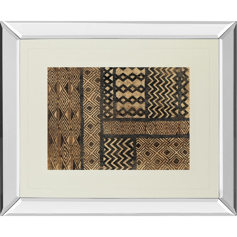 Kuba Abstract By Sue Schlabach – Mirror Framed Print Wall Art – Dark Brown