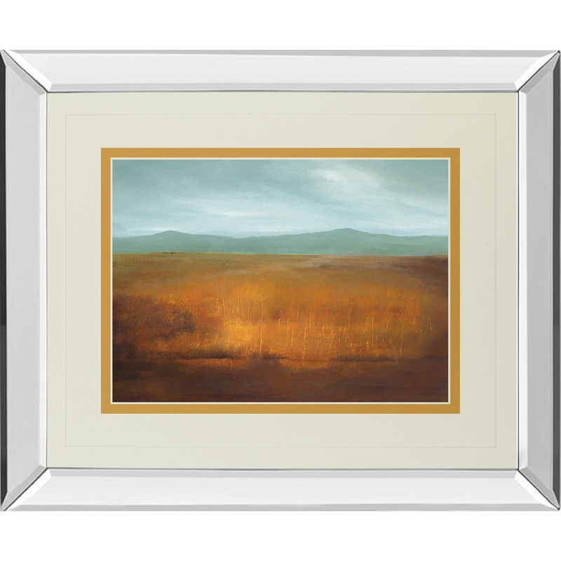 Last Light By Caroline Gold – Mirror Framed Print Wall Art – Orange