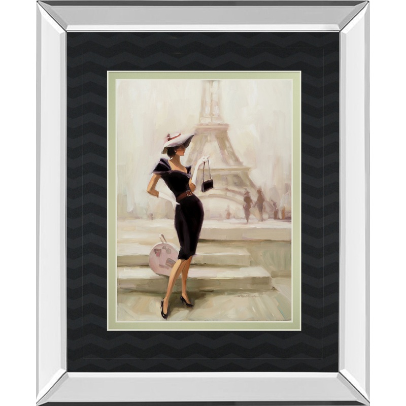 Love, From Paris By Steve Henderson – Mirror Framed Print Wall Art – Black