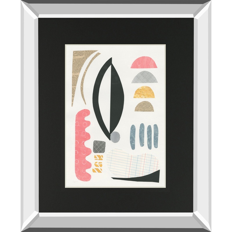 Mixed Shapes II By Courtney Prahl Mirrored Frame – Black