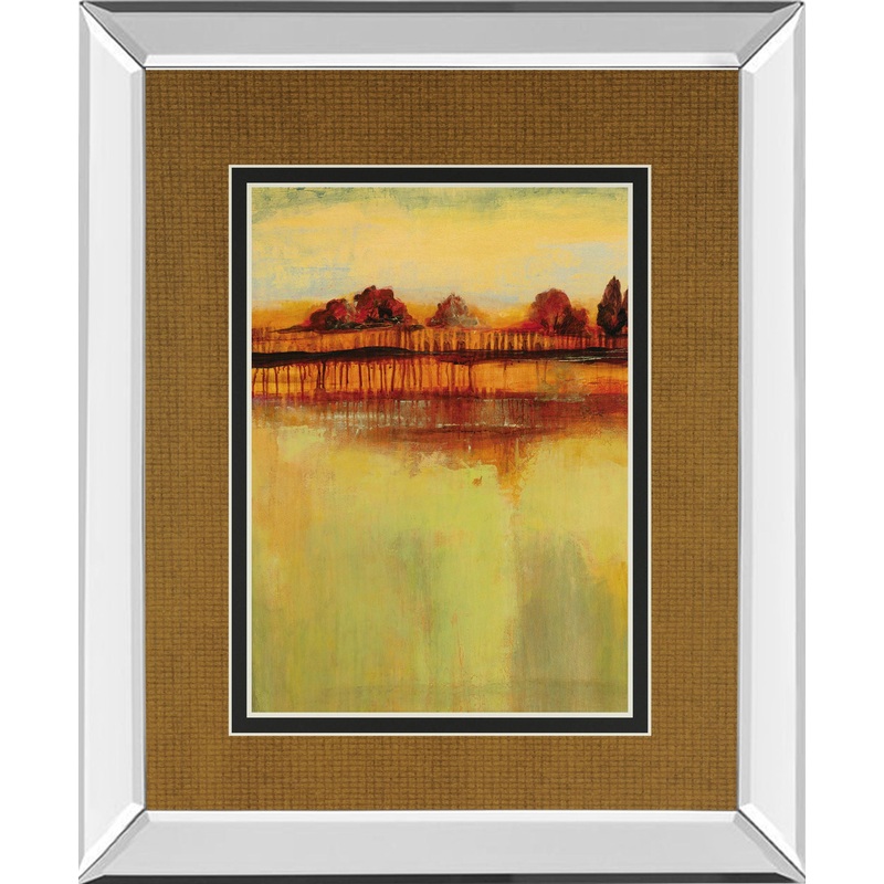 October Sky I By George – Mirror Framed Print Wall Art – Orange