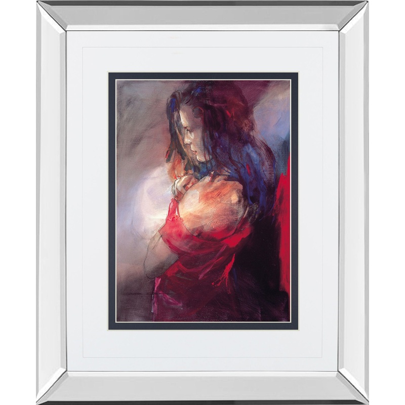 Odalisque Il By Christine Comyn – Mirror Framed Print Wall Art – Yellow