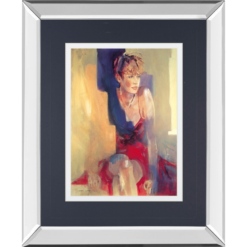 Odalisque L By Christine Comyn – Mirror Framed Print Wall Art – Yellow