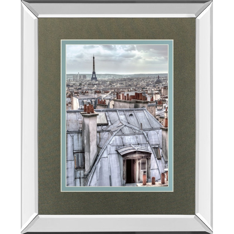 Paris Rooftops By Assaf Frank – Mirror Framed Print Wall Art – Dark Gray