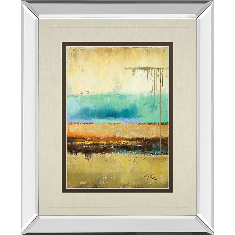 Rain I By Patrica Pinto – Mirror Framed Print Wall Art – Green